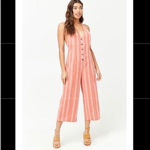 NET FOREVER 21 Striped Button-Up Jumpsuit
